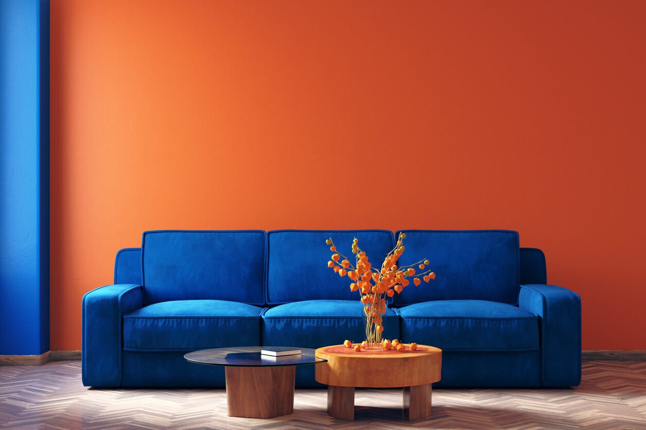 Salon mur orange